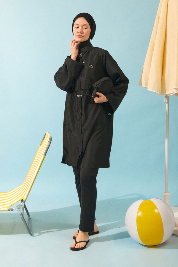 Classic Modest Swimsuit Set Black 