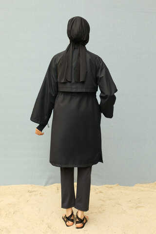 Klasik Tesettür Mayo Takımı Siyah - 18