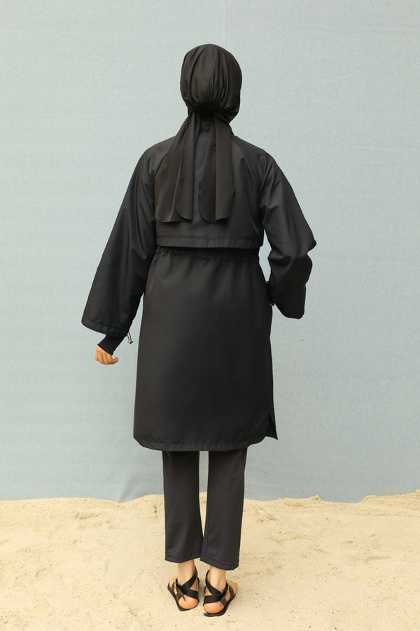 Klasik Tesettür Mayo Takımı Siyah - 18