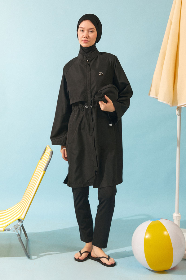 Klasik Tesettür Mayo Takımı Siyah - 3