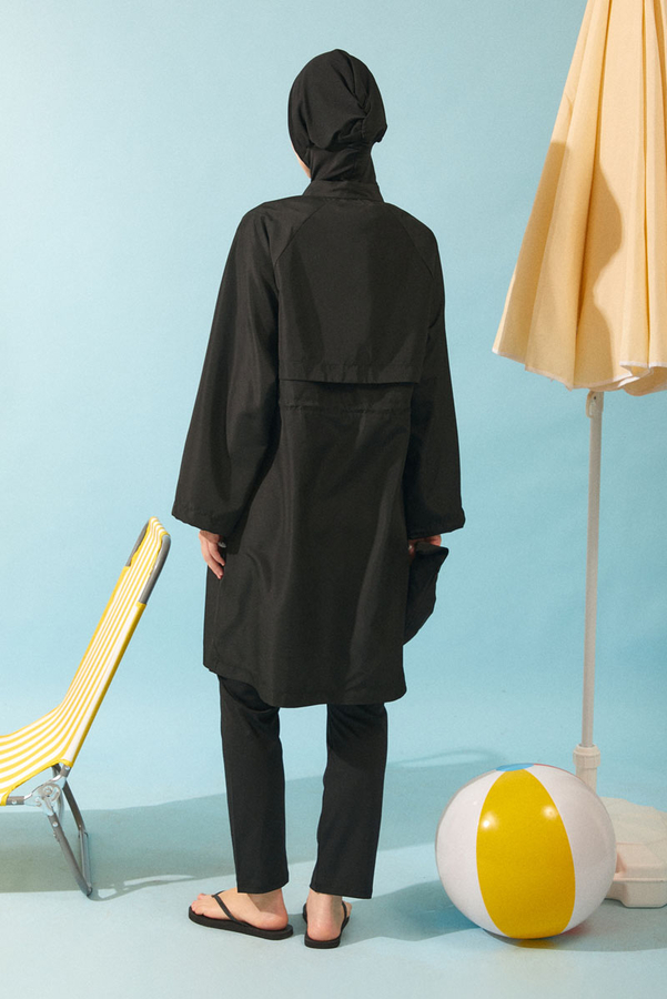 Klasik Tesettür Mayo Takımı Siyah - 11