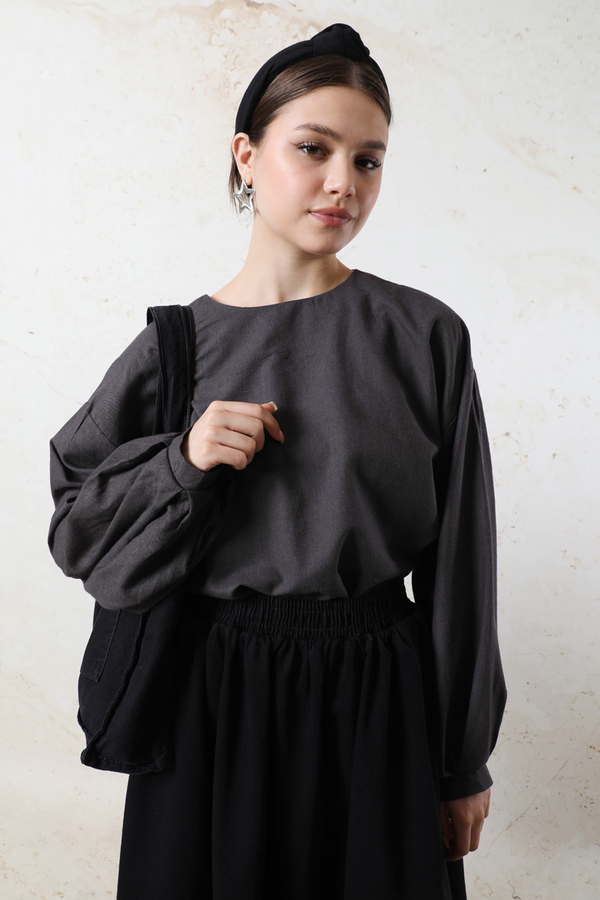 Kloş Denim Etek Siyah - 6