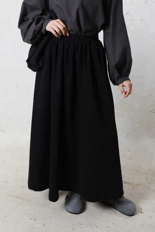 Kloş Denim Etek Siyah - 5