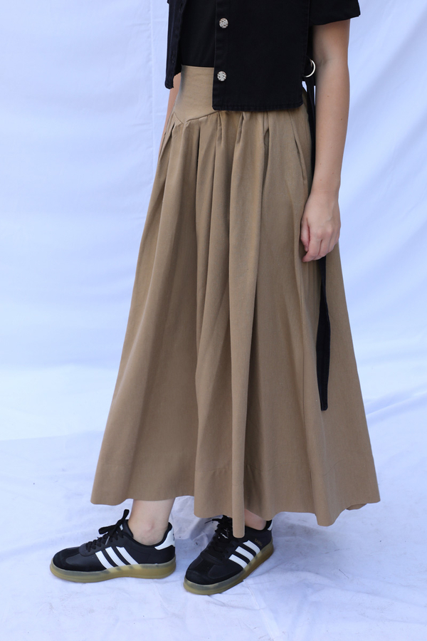 Kloş Keten Etek Camel - 3