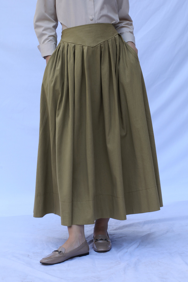 Kloş Keten Etek Haki - 4