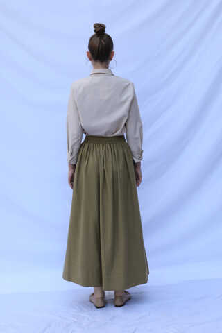 Kloş Keten Etek Haki - 6