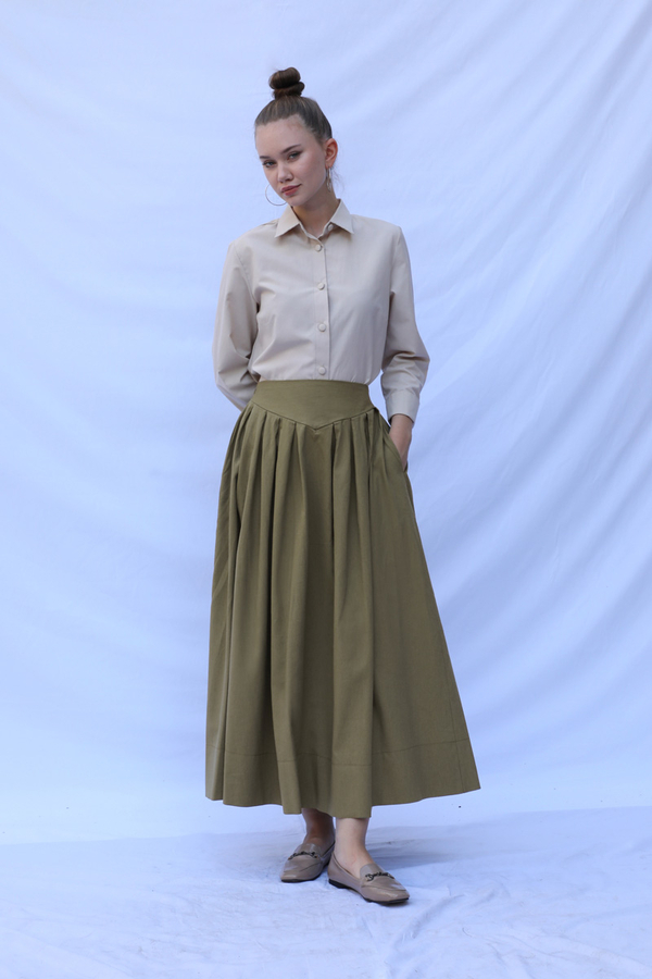Kloş Keten Etek Haki - 2