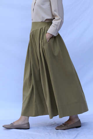 Kloş Keten Etek Haki - 1