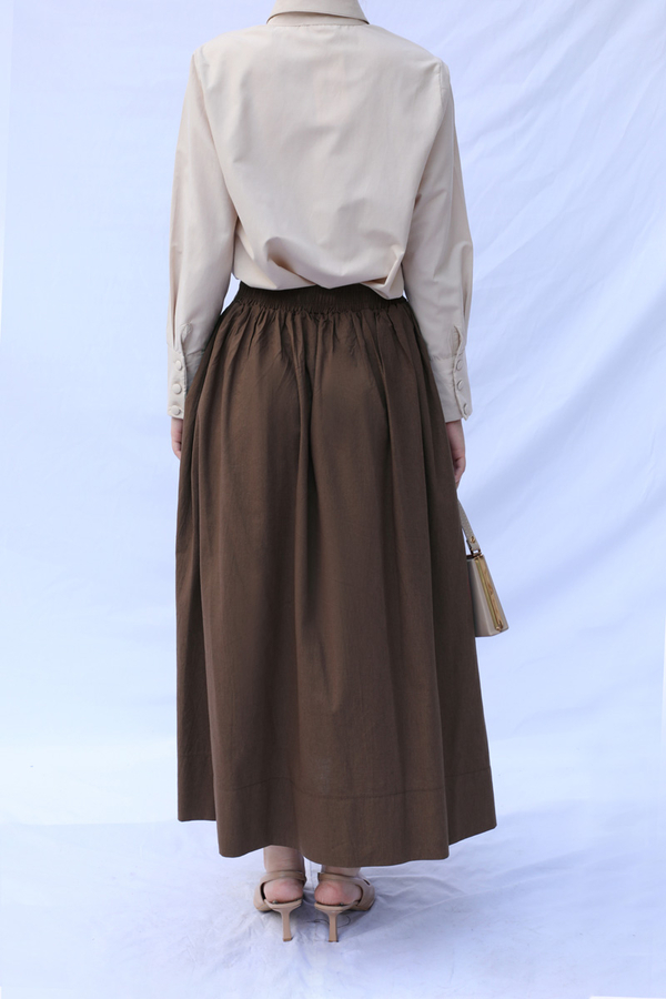 Kloş Keten Etek Kahverengi - 4