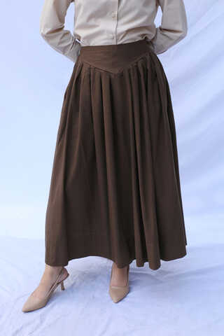 Kloş Keten Etek Kahverengi - 3