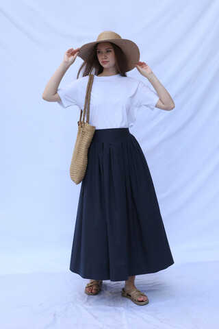 Kloş Keten Etek Lacivert - 1