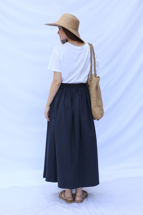 Kloş Keten Etek Lacivert - 5
