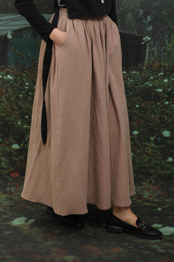 Kloş Müslin Etek Vizon - 4