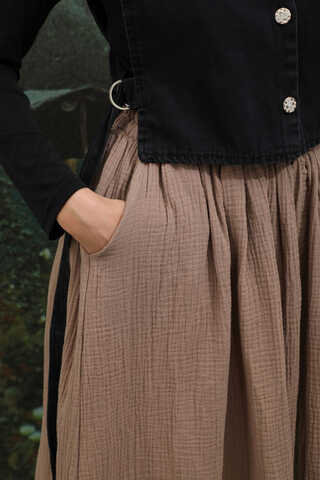 Kloş Müslin Etek Vizon - 5