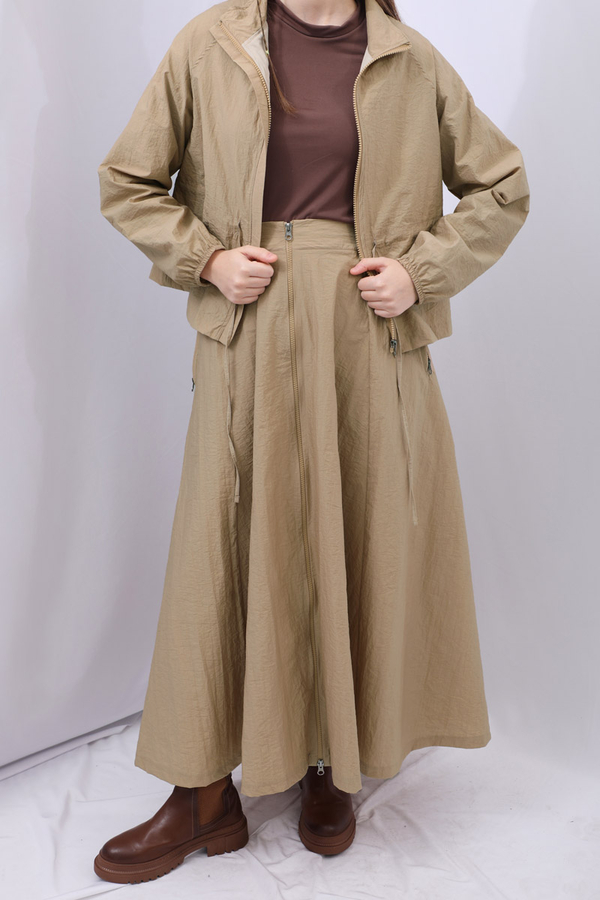 Kloş Paraşüt Etek Takım Camel - 13