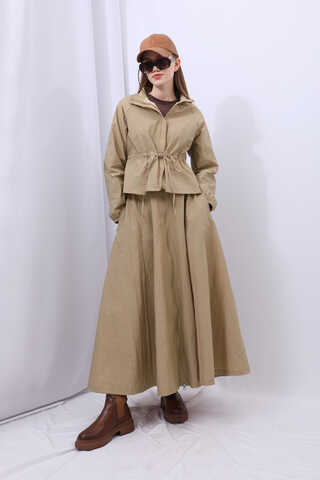 Kloş Paraşüt Etek Takım Camel - 15