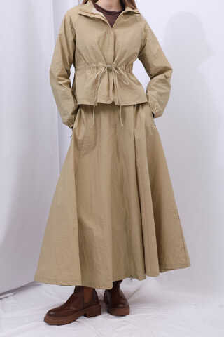 Kloş Paraşüt Etek Takım Camel - 16