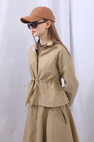 Kloş Paraşüt Etek Takım Camel - 17