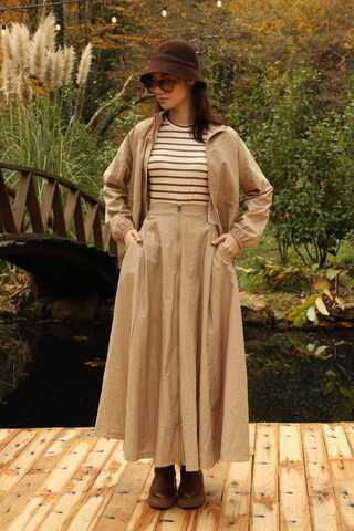 Kloş Paraşüt Etek Takım Camel - 10