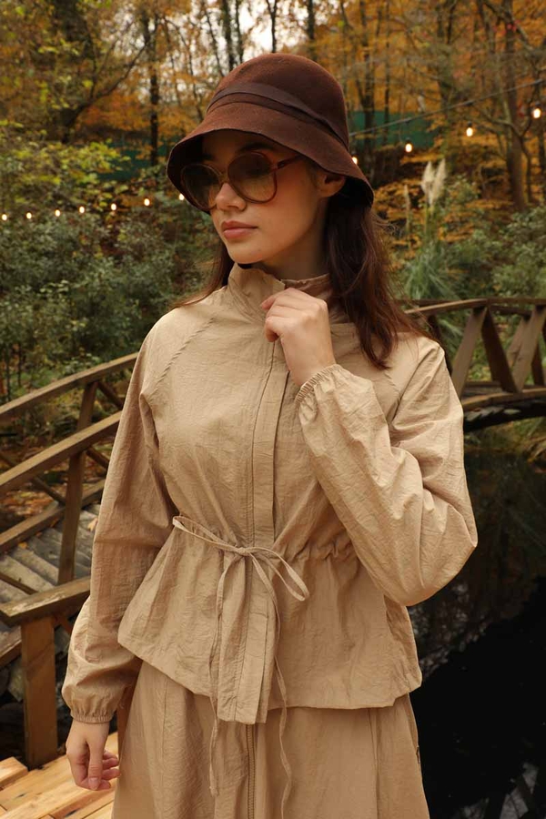 Kloş Paraşüt Etek Takım Camel - 4