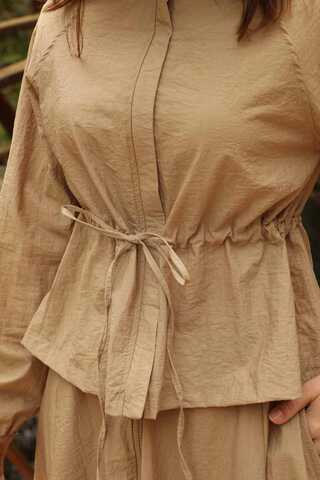 Kloş Paraşüt Etek Takım Camel - 7