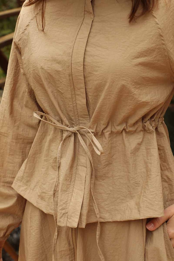 Kloş Paraşüt Etek Takım Camel - 7