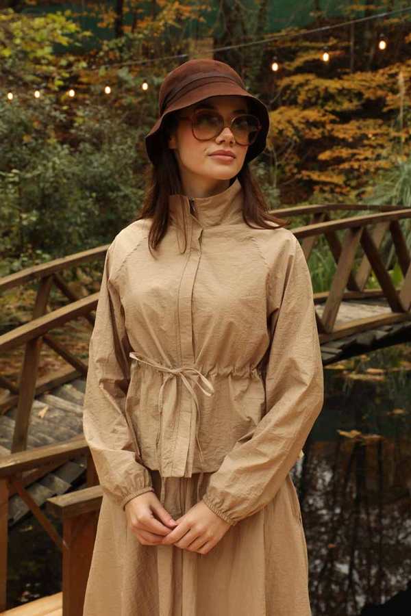 Kloş Paraşüt Etek Takım Camel - 6