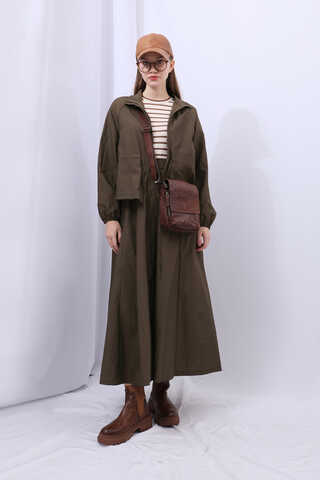 Kloş Paraşüt Etek Takım Kahverengi - 13