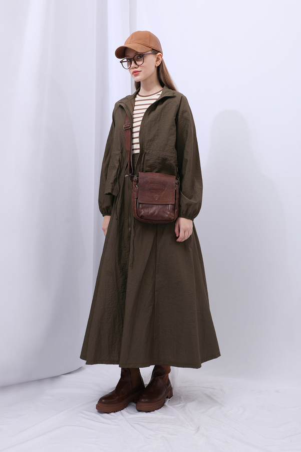 Kloş Paraşüt Etek Takım Kahverengi - 14