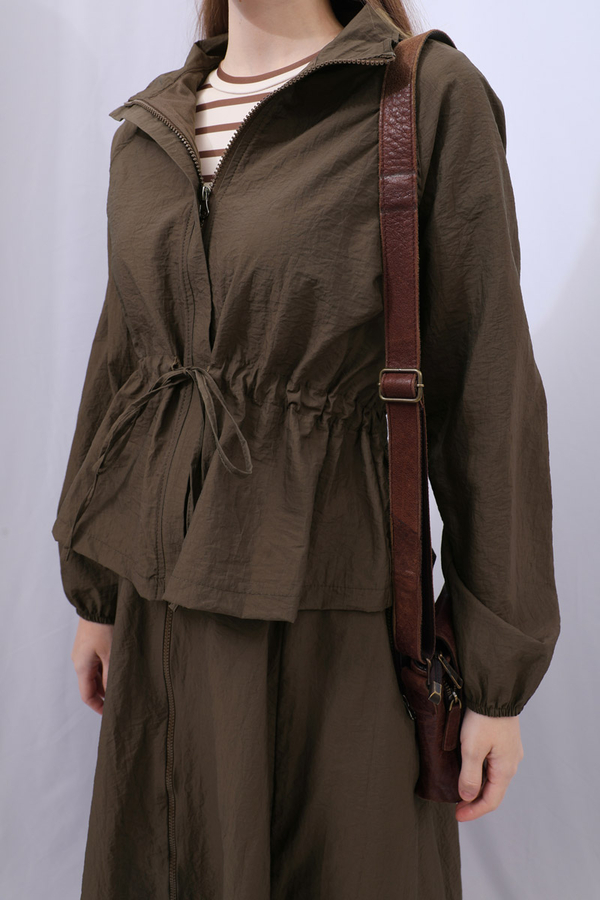 Kloş Paraşüt Etek Takım Kahverengi - 17