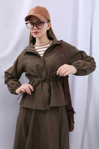 Kloş Paraşüt Etek Takım Kahverengi - 18