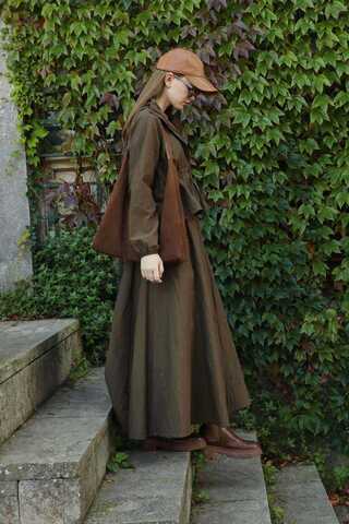 Kloş Paraşüt Etek Takım Kahverengi - 9