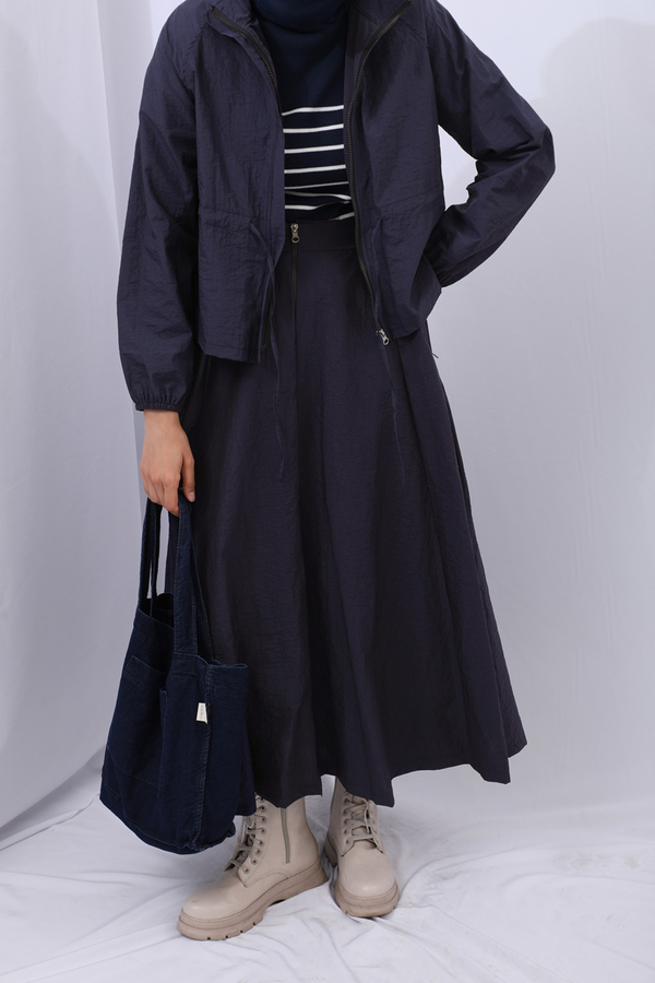 Kloş Paraşüt Etek Takım Lacivert - 12