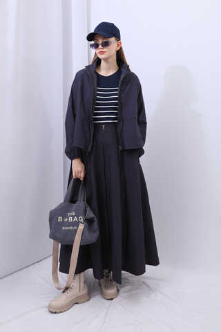 Kloş Paraşüt Etek Takım Lacivert - 13