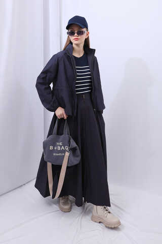 Kloş Paraşüt Etek Takım Lacivert - 14