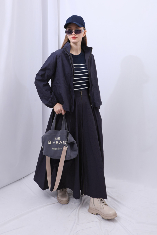 Kloş Paraşüt Etek Takım Lacivert - 14