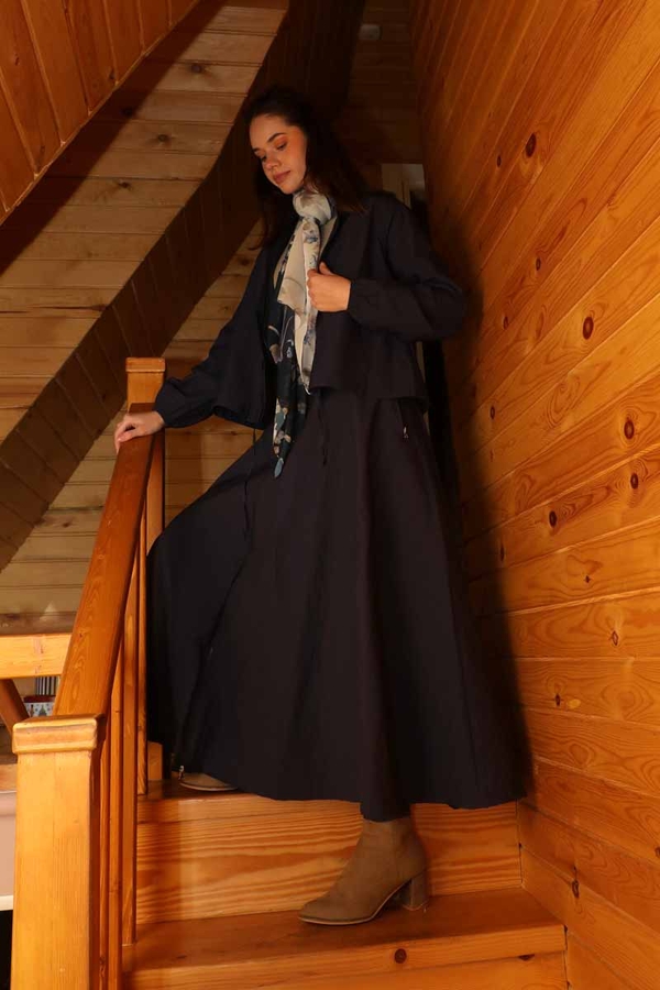 Kloş Paraşüt Etek Takım Lacivert - 2