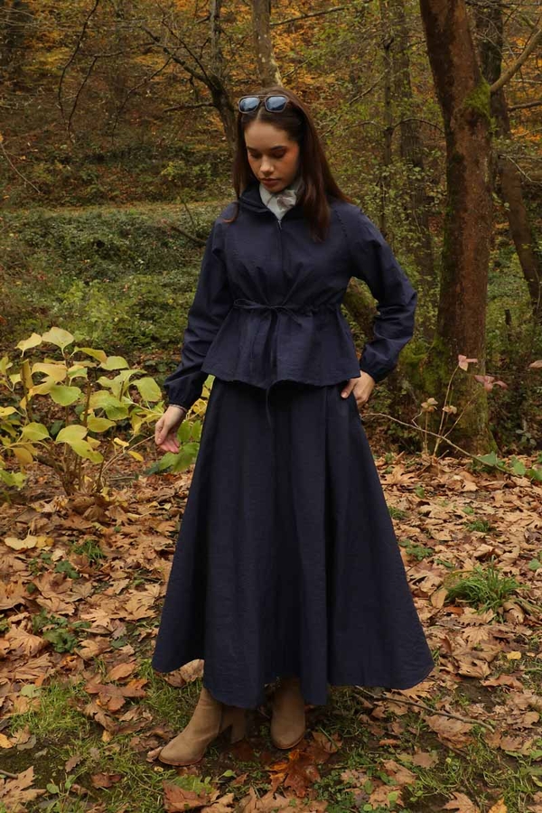 Kloş Paraşüt Etek Takım Lacivert - 1