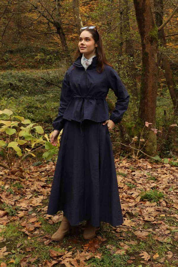 Kloş Paraşüt Etek Takım Lacivert - 9