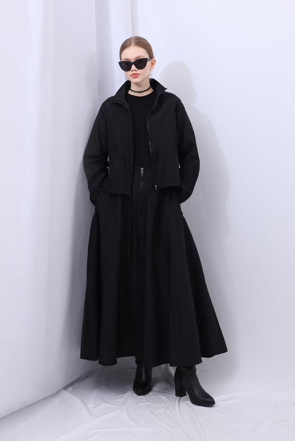 Kloş Paraşüt Etek Takım Siyah - 2