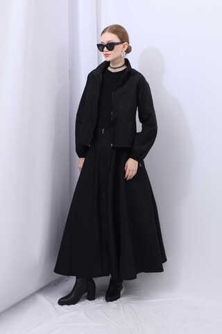 Kloş Paraşüt Etek Takım Siyah - 3