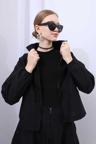 Kloş Paraşüt Etek Takım Siyah - 5