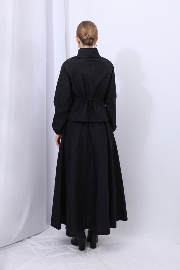 Kloş Paraşüt Etek Takım Siyah - 12