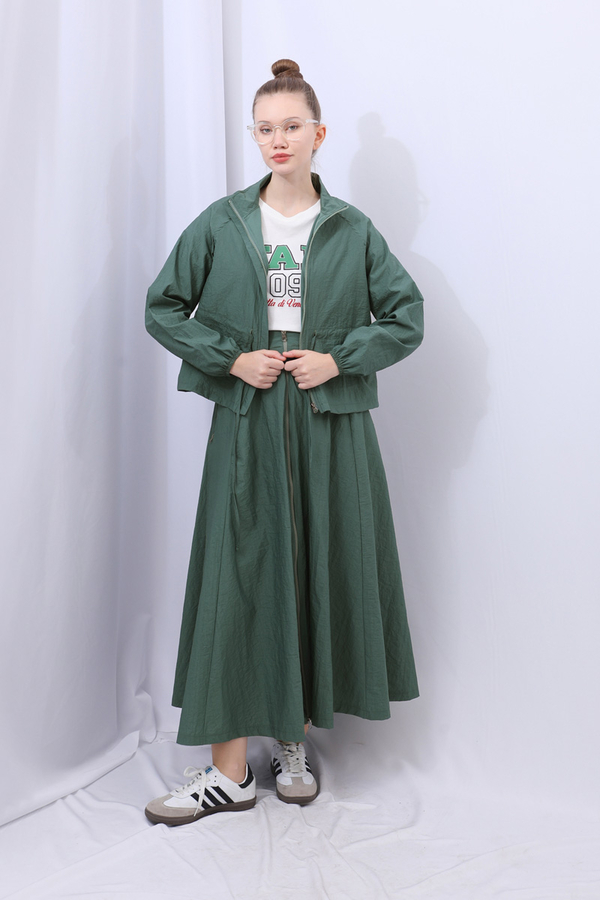 Kloş Paraşüt Etek Takım Zümrüt - 15