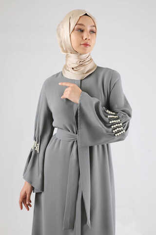 Kolları İncili Ferace Gri - 2