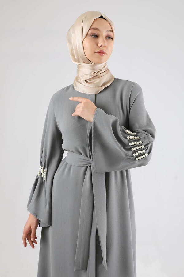 Kolları İncili Ferace Gri - 2