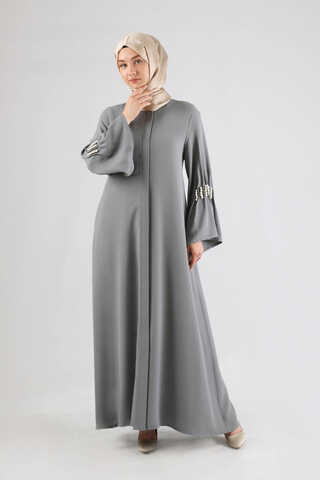 Kolları İncili Ferace Gri - 3