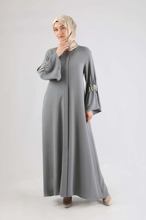 Kolları İncili Ferace Gri - 3