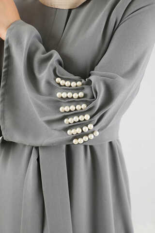 Kolları İncili Ferace Gri - 4