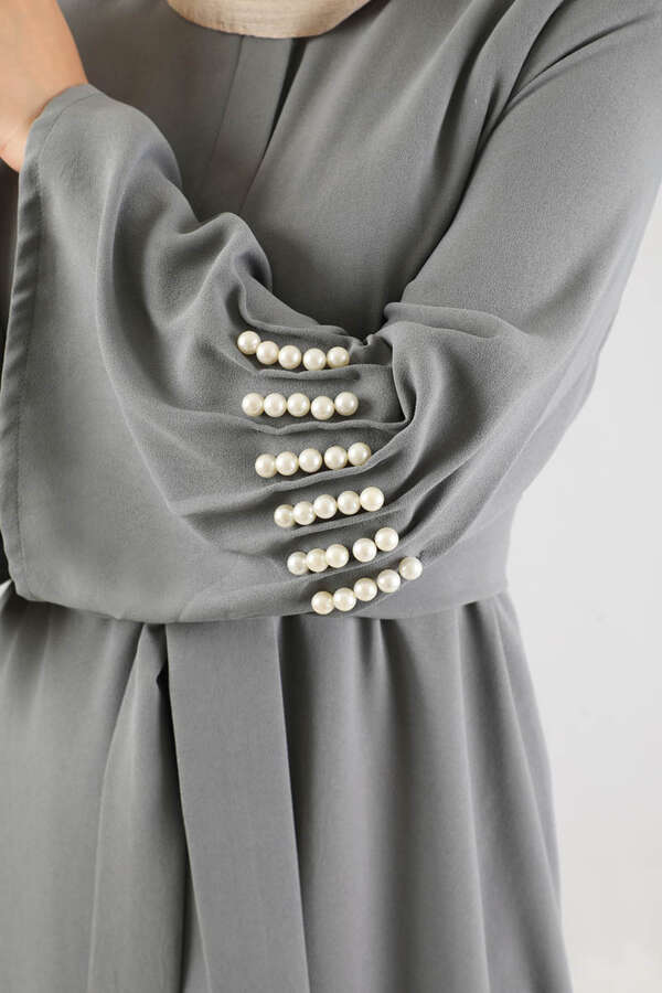 Kolları İncili Ferace Gri - 4